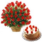 100 Roses Arrangement and Black Forest Cake 2 Lbs 100 Roses Arrangement and Black Forest Cake 2 Lbs