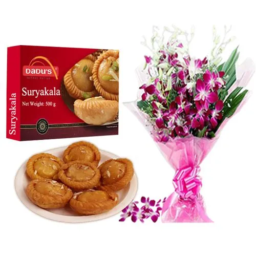 Suryakala from Dadus with Orchid Bouquet