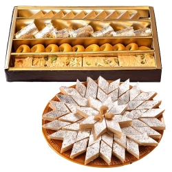Kaju Barfi 500 Gms and Assorted Mithai 1 Kg Kaju Barfi 500 Gms and Assorted Mithai 1 Kg