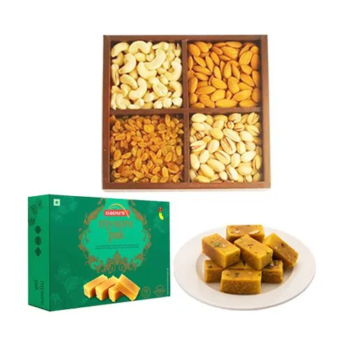 Ghee Mysorepak from Dadus with Mixed Dry Fruits