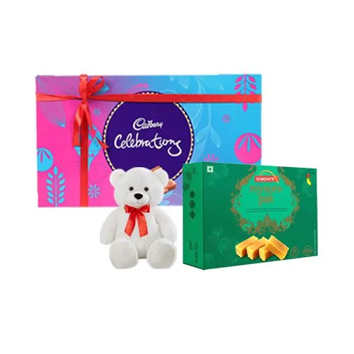 Ghee Mysorepak from Dadus with Teddy  N  Cadbury Celebration
