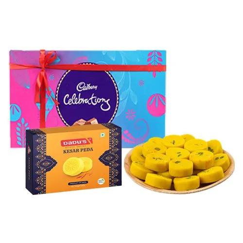 Kesar Peda from Dadus with Cadbury Celebration