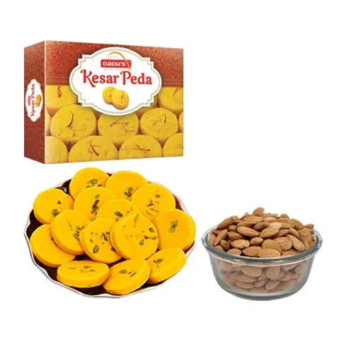 Kesar Peda from Dadus with Crunchy Almonds