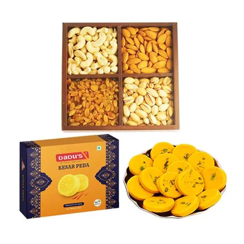 Kesar Peda from Dadus with Mixed Dry Fruits