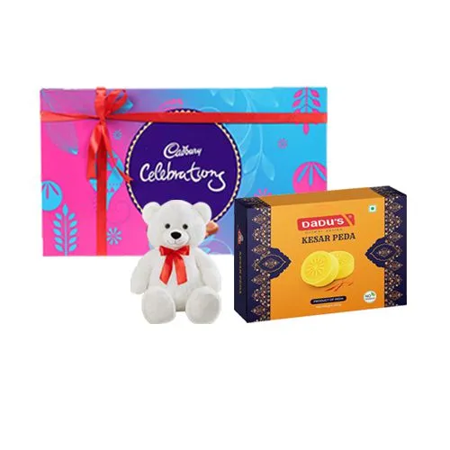 Kesar Peda from Dadus with Teddy  N  Cadbury Celebration
