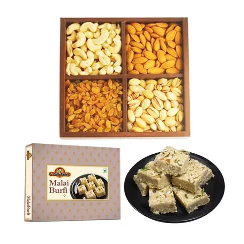 Malai Burfi from G Pulla Reddy with Assorted Dry Fruits