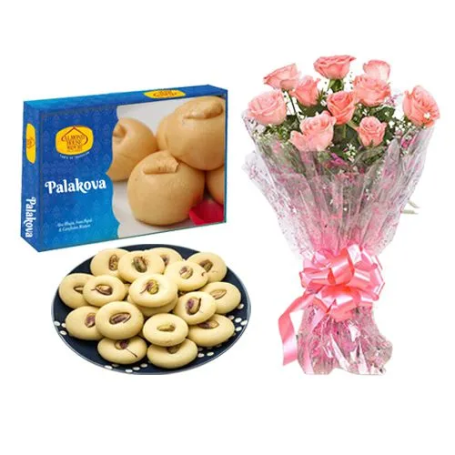 Palakova from Almond House with Pink Rose Bouquet