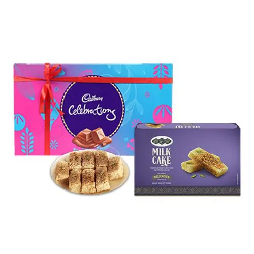 Milk Cake Box from Bombay Sweet Shop with Cadbury Celebration