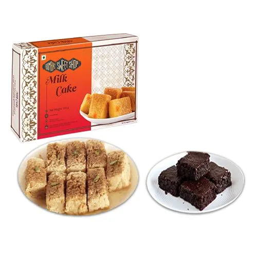 Milk Cake Box from Bombay Sweet Shop with Brownie