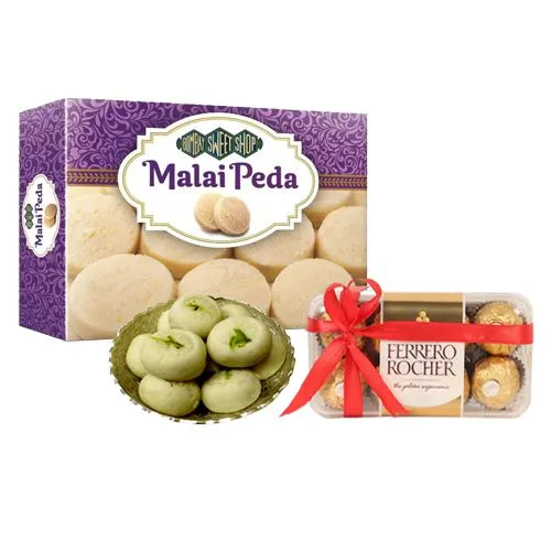 Malai Peda Box from Bombay Sweet Shop with Ferrero Rocher
