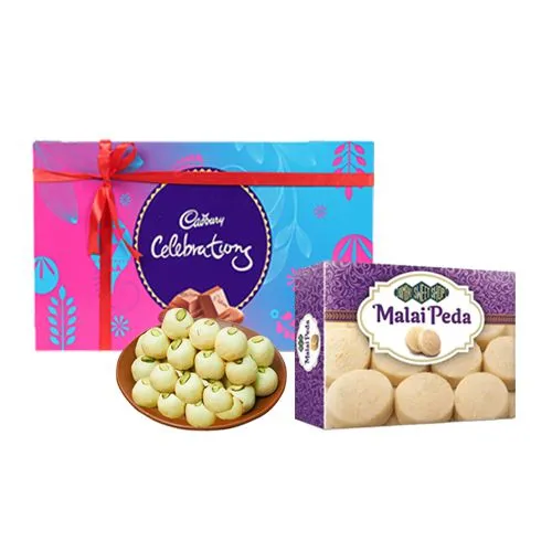 Malai Peda Box from Bombay Sweet Shop with Cadbury Celebration