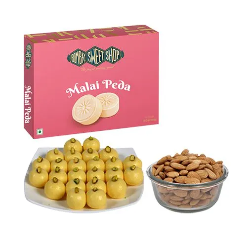 Malai Peda Box from Bombay Sweet Shop with Crunchy Almonds