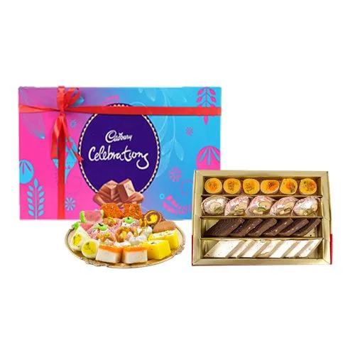 Assorted Sweets Box from Bombay Sweet Shop with Cadbury Celebration