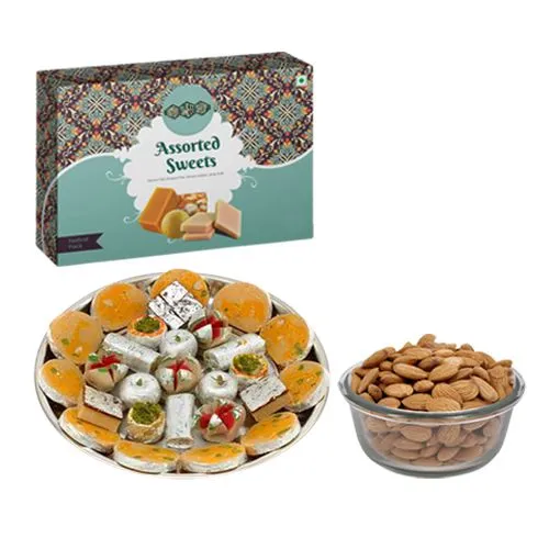 Assorted Sweets Box from Bombay Sweet Shop with Crunchy Almonds