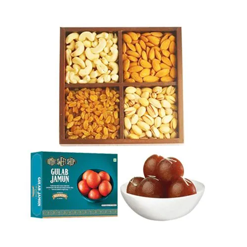 Gulab Jamun from Bombay Sweet Shop with Assorted Dry Fruits