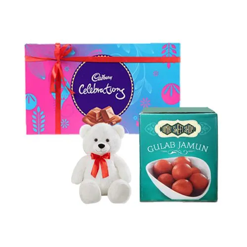 Gulab Jamun from Bombay Sweet Shop with Teddy  N  Cadbury Celebration