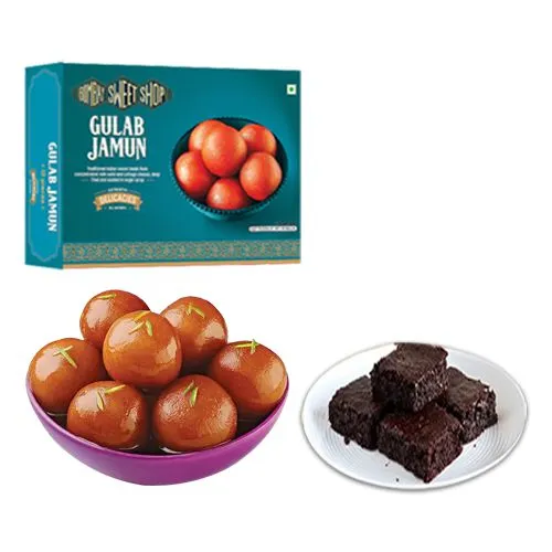 Gulab Jamun from Bombay Sweet Shop with Brownie