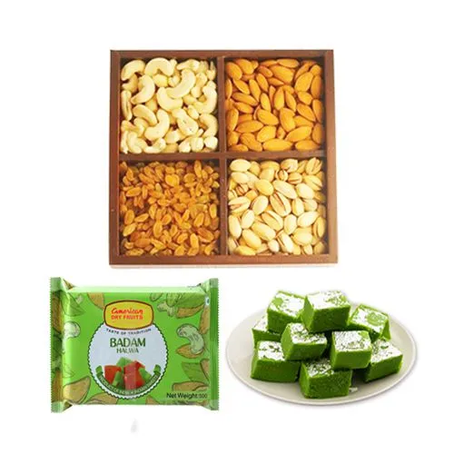 Badam Pista Halwa from American Dry Fruits with Mixed Dry Fruits