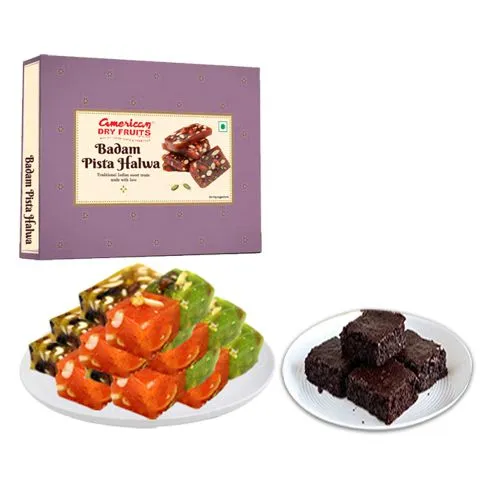Badam Pista Halwa from American Dry Fruits with Brownies
