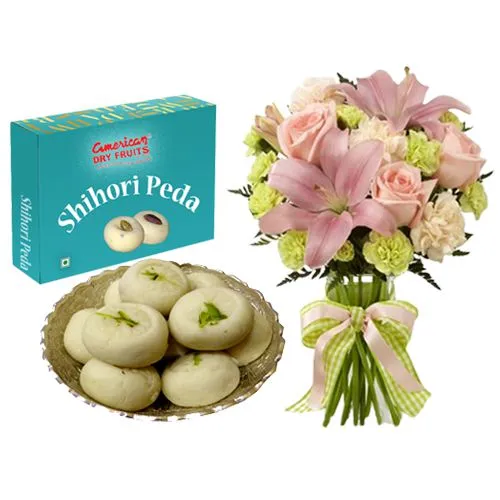 Shihori Peda from American Dry Fruits with Flowers Bouquet