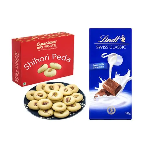 Shihori Peda from American Dry Fruits with Lindt Excellence Chocolate Bar