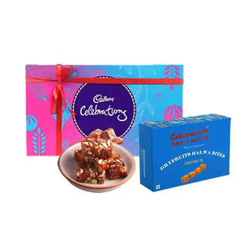 Sugarfree Dry Fruit Halwa from American Dry Fruits with Cadbury Celebration