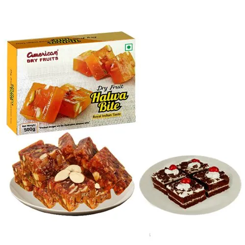 Sugarfree Dry Fruit Halwa from American Dry Fruits with Chocolate Pastry