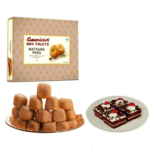 Mathura Peda from American Dry Fruits with Chocolate Pastry