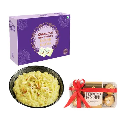 Dudhi Halwa from American Dry Fruits with Ferrero Rocher