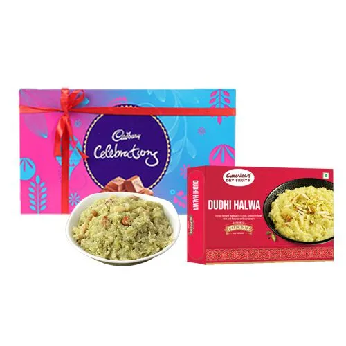 Dudhi Halwa from American Dry Fruits with Cadbury Celebration