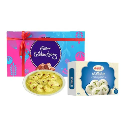 Rasmalai Medium from Brijwasi Sweets with Cadbury Celebration
