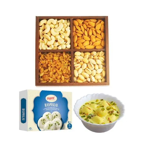 Rasmalai Medium from Brijwasi Sweets with Assorted Dry Fruits