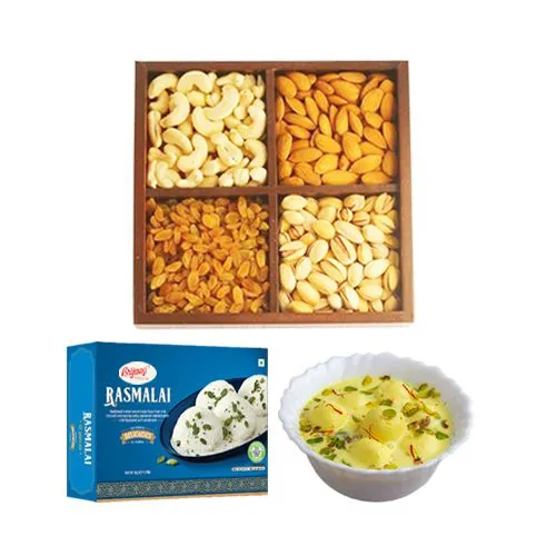 Rasmalai Medium from Brijwasi Sweets with Mixed Dry Fruits