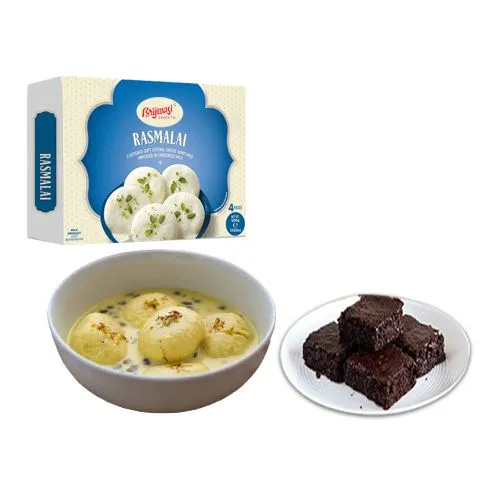 Rasmalai Medium from Brijwasi Sweets with Brownies