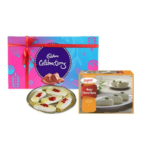 Malai Chum Chum from Brijwasi Sweets with Cadbury Celebration