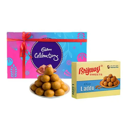 Besan Laddu from Brijwasi Sweets with Cadbury Celebration