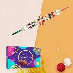 Rakhi with Cadbury Celebration Chocolates Pack