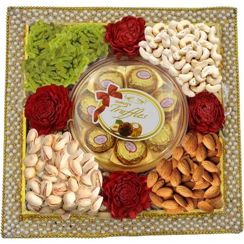 Elegant Pearl Décor Dry Fruits Tray