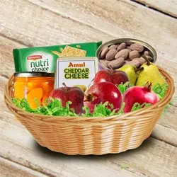 Marvelous Basket of Fresh Fruits N Assortments