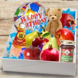 Delectable Box of Fresh Fruits N Assortments