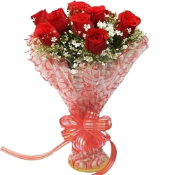 Shop 12 Red Roses Hand Bunch