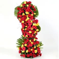 100 Standing Arrangement of Mixed Color Roses