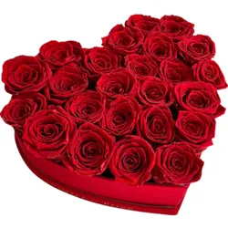 Lovely Heart Shaped Red Rose Bouquet