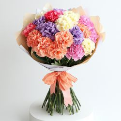 Cheerful Bouquet of Colorful Carnations