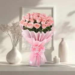 Send Peach or Pink Roses Bouquet online