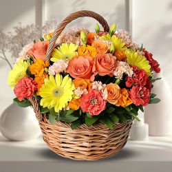 Sizzling Mixed Flowers Basket Sizzling Mixed Flowers Basket