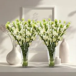 Circle of Life Tuberoses in Separate Vase