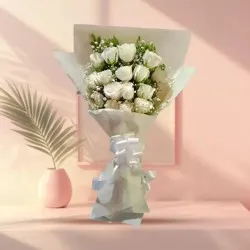 Mesmerizing White Roses Bouquet