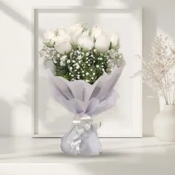 Eternity White Roses Bouquet