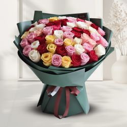 Send 50 Mixed Roses Bouquet
